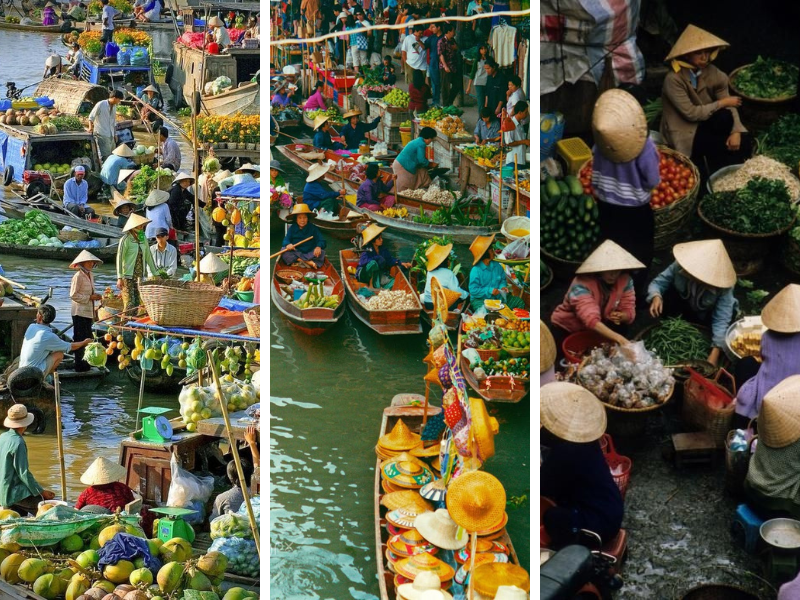 Delta du Mékong : marché flottant
