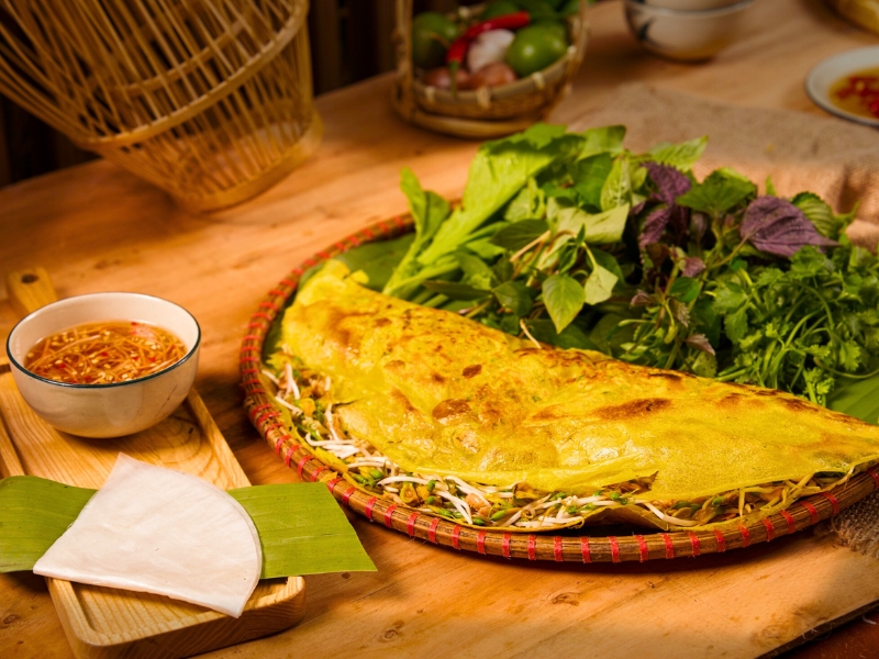 Rezept für Banh Xeo (vietnamesischer Pfannkuchen)